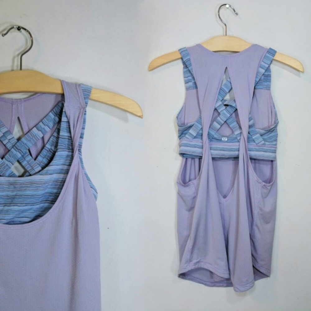 Lululemon lavender space dye twist bra yoga tank
